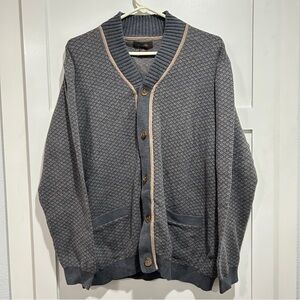 Mens Tasso Elba Cardigan Size XL 100% Cotton academia teacher grandpa